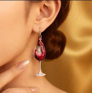 Creative Wine Glass Dangle Earrings Acrylic